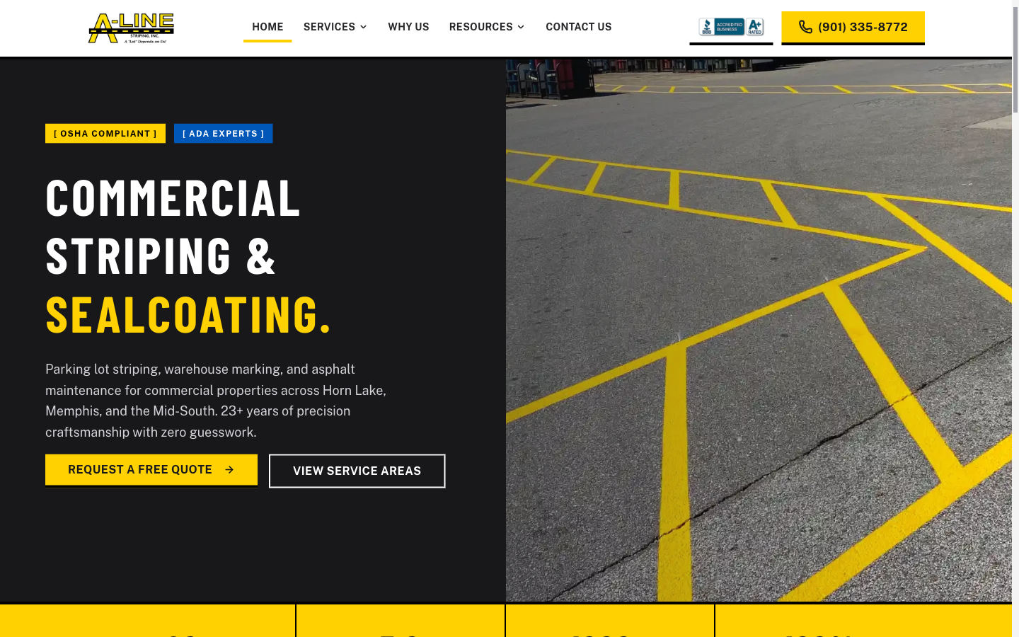 A-Line Striping website preview