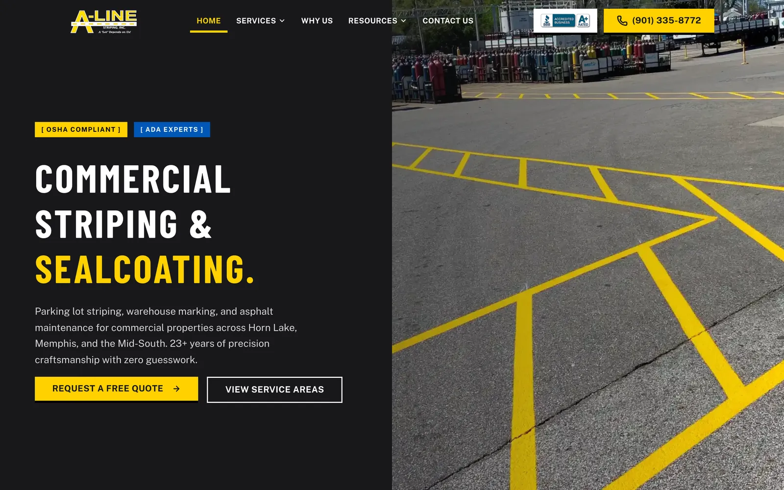 A-Line Striping homepage