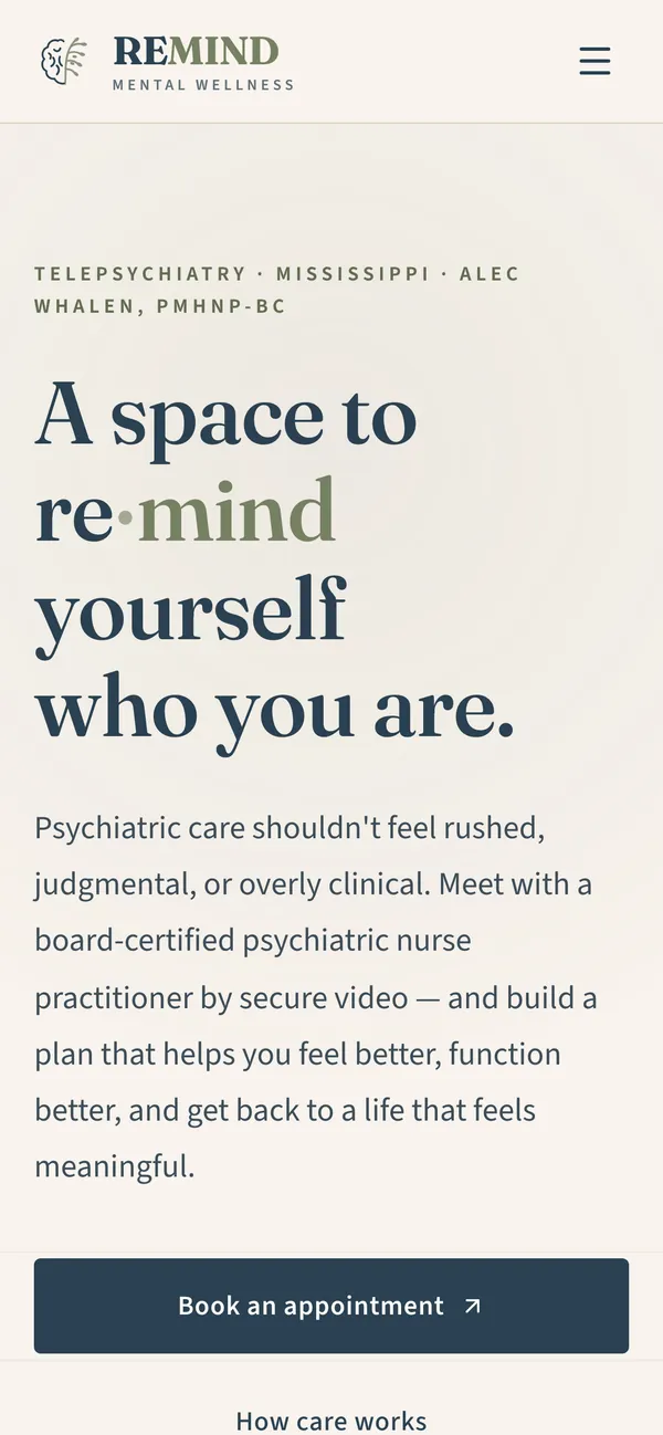 ReMind Mental Wellness on a phone